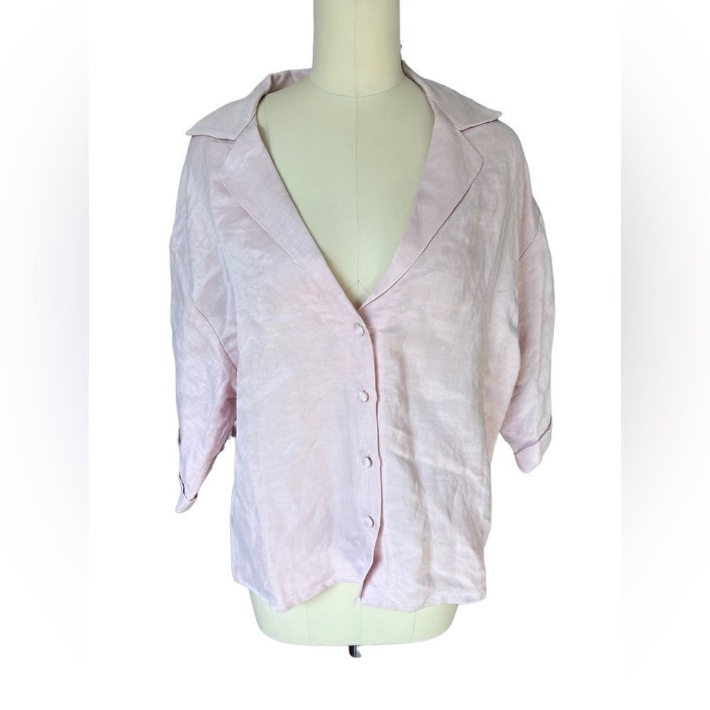 Sancia THE SOELI SHIRT Linen button up‎ blouse size medium